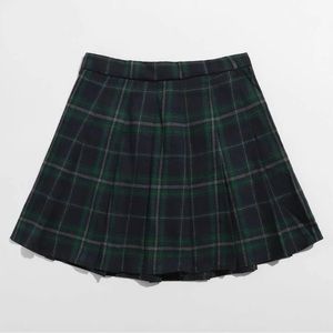 Green Plaid Schoolgirl Skirt